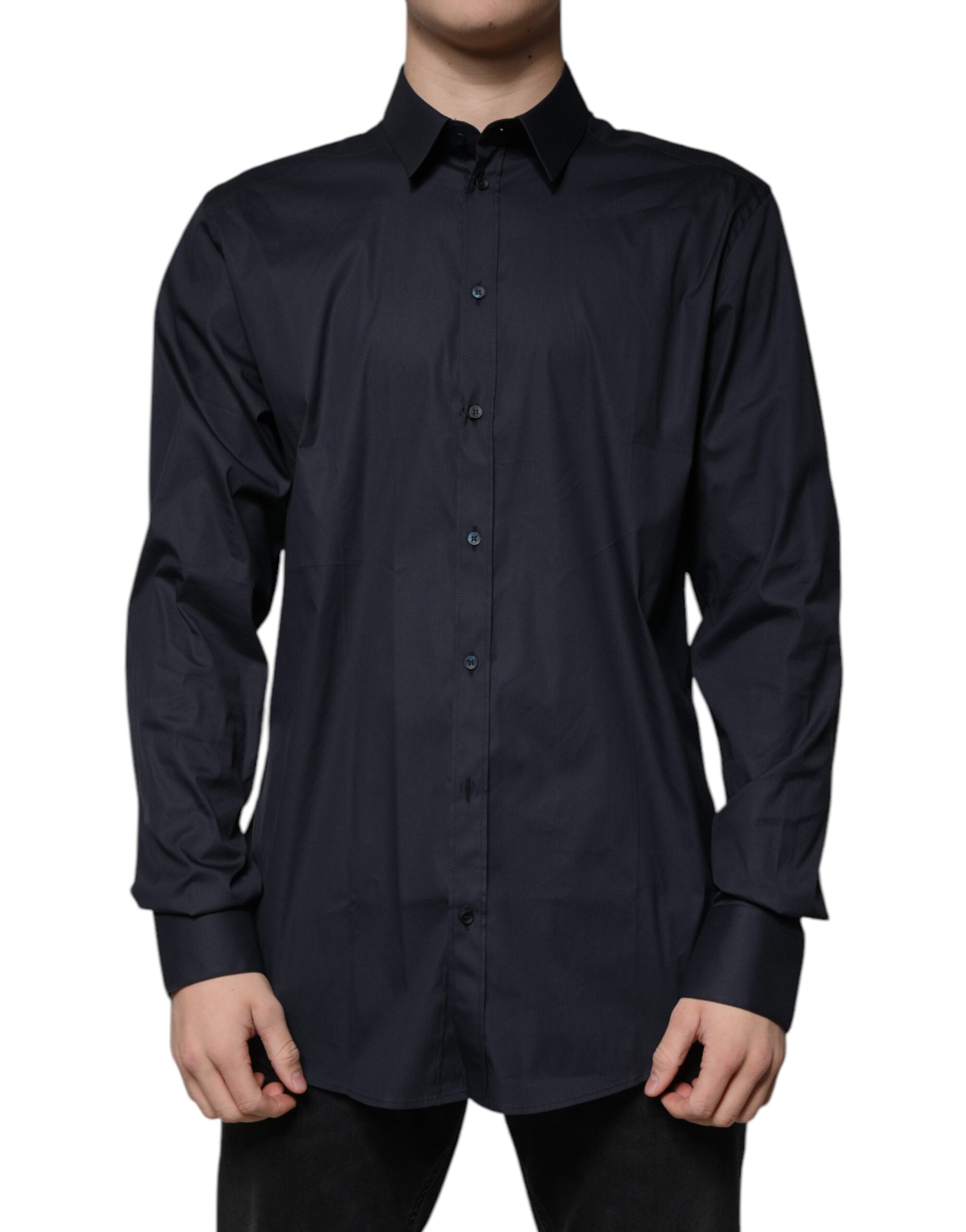 Dolce & Gabbana Black formal GOLD cotton blend shirt